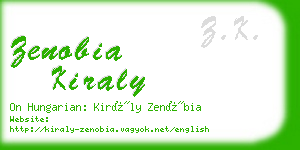 zenobia kiraly business card
